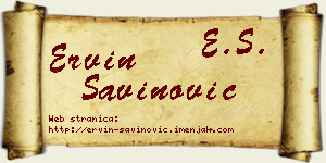 Ervin Savinović vizit kartica